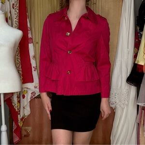 Y2K Tommy Hilfiger Hot Pink Jacket with Gold Button